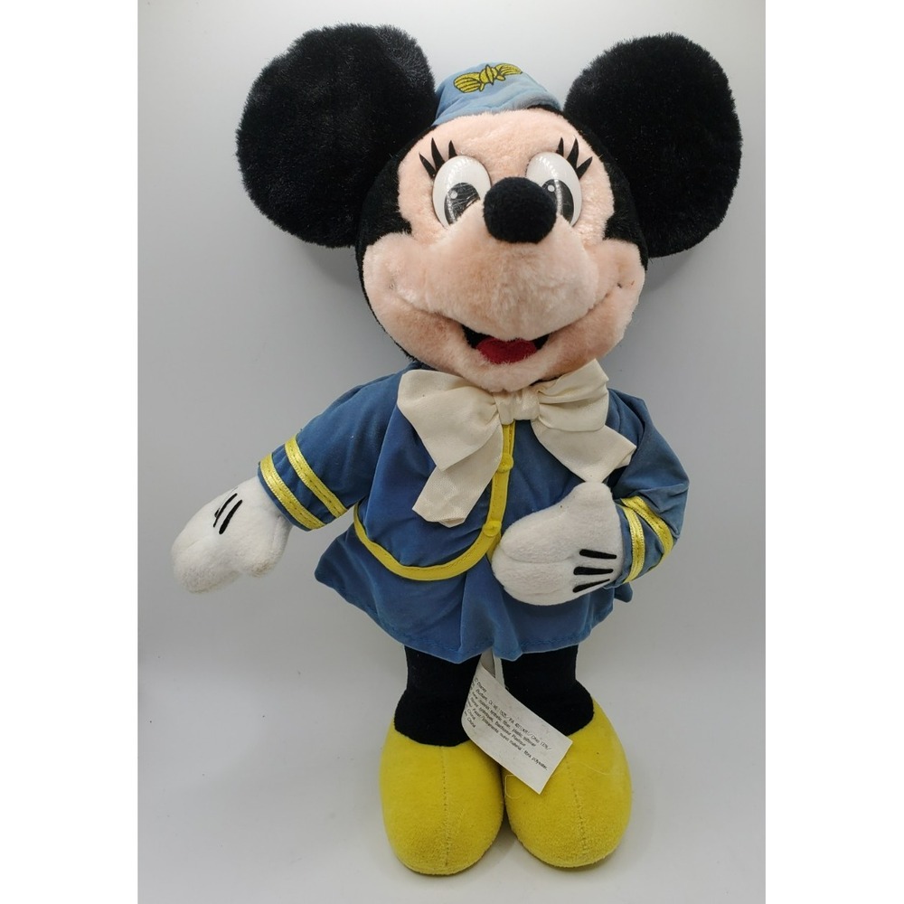 Disney Minnie Mouse Flight Attendant/ Airline Pilot Uniform Plush Doll Vintage‎